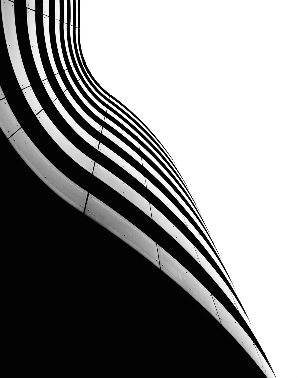Curved facade of a modern building